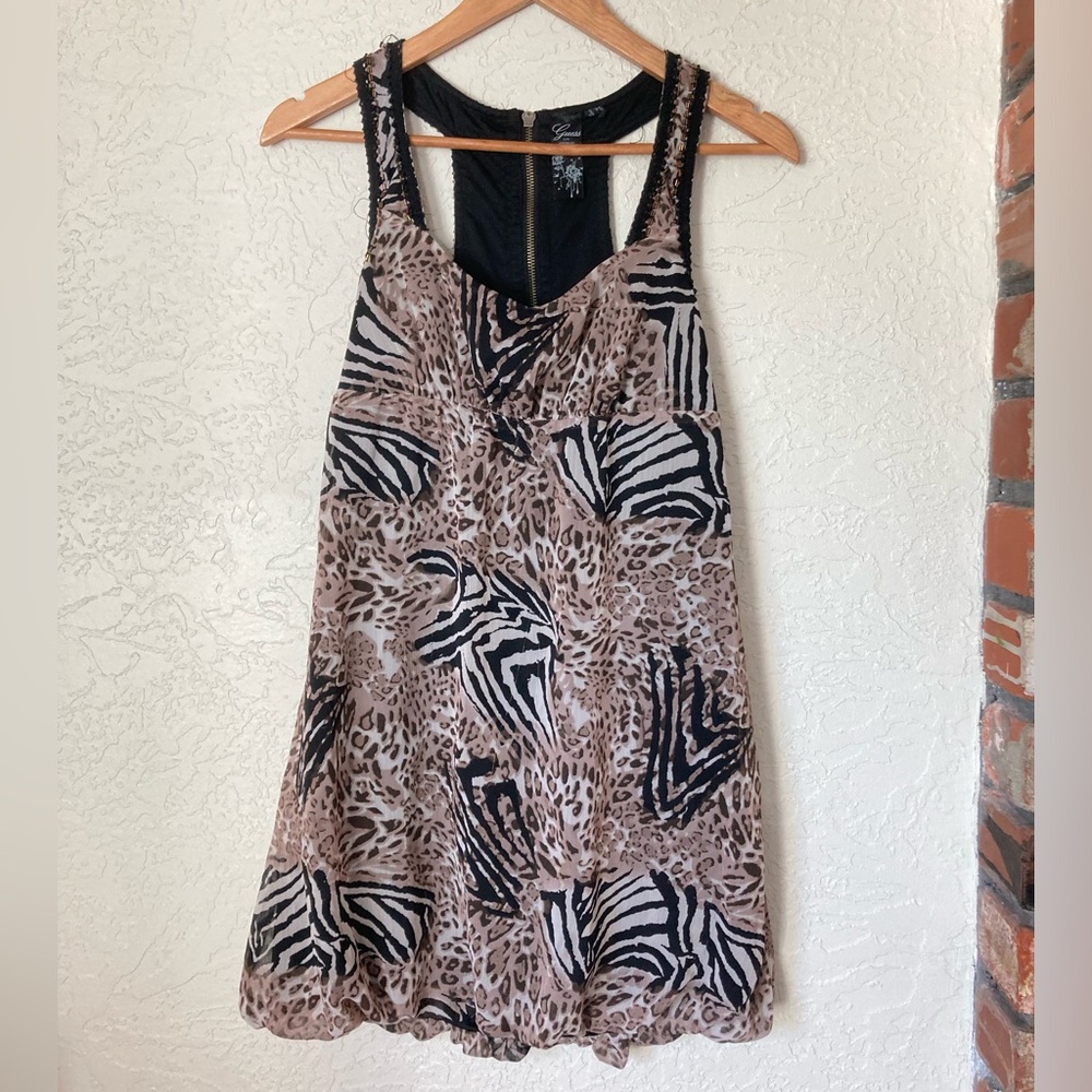 Guess Leopard Zebra Print Cocktail Dress (XS)